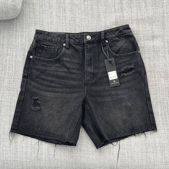 Numero‎ Jean Shorts Womens Size 27 Black Tulum High Rise Relaxed Fit - Picture 1 of 8